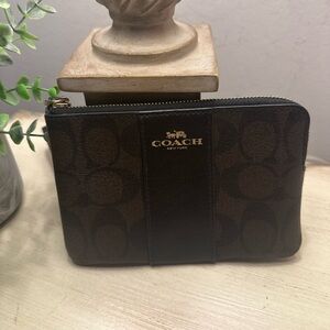 Coach Brown and Black Wristlet